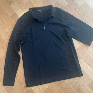 Robert Barakett Mens Black 1/4 Zip Cotton Pullover XL new without tags